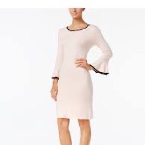 Pale pink knit dress with black trim- Calvin Klein